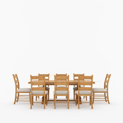 Goldfield Classic Solid Wood Dining Table &amp; Ladder Back Chair Set
