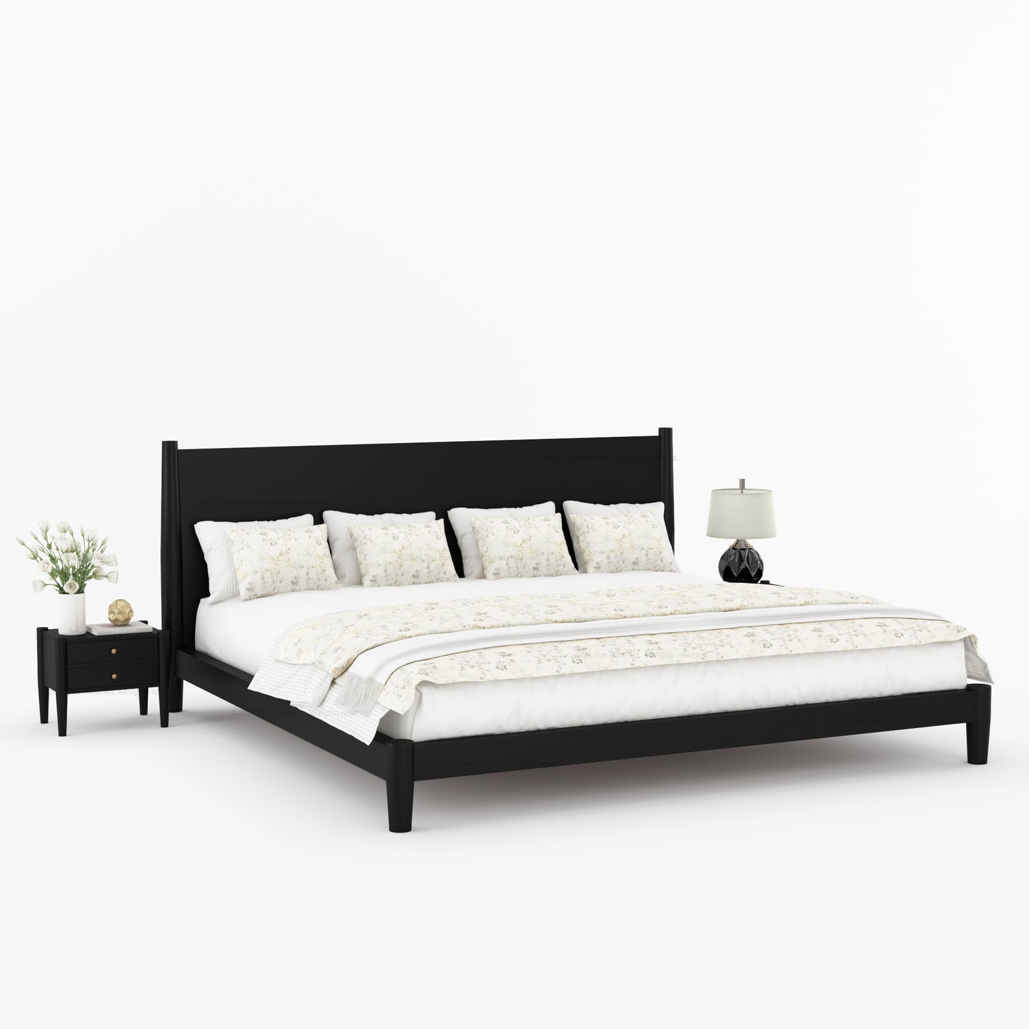Searcy Solid Wood Platform Bed with Headboard &amp; Slats