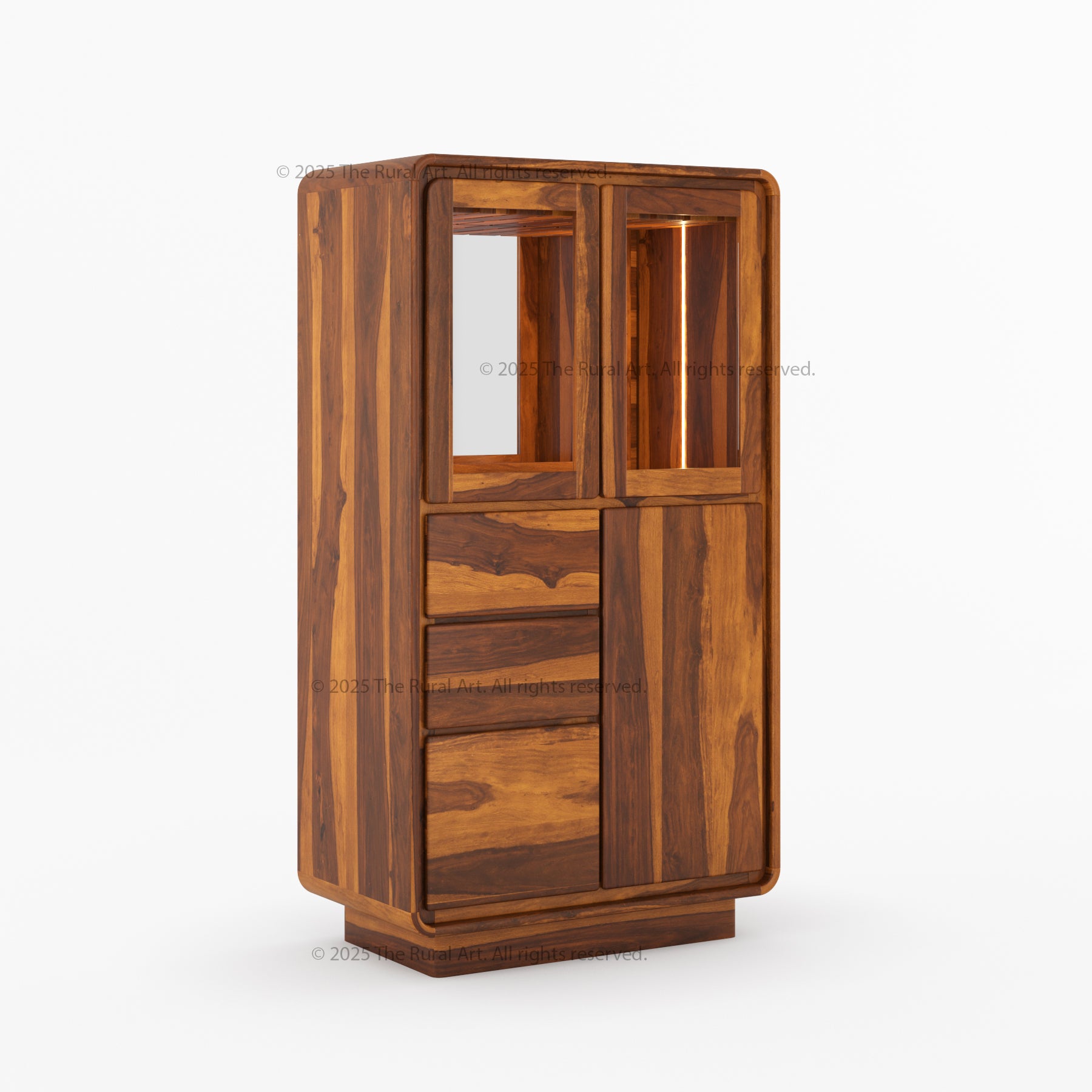 Bellevue Solid Wood Bar Cabinet with Dedicated Refrigeration Space