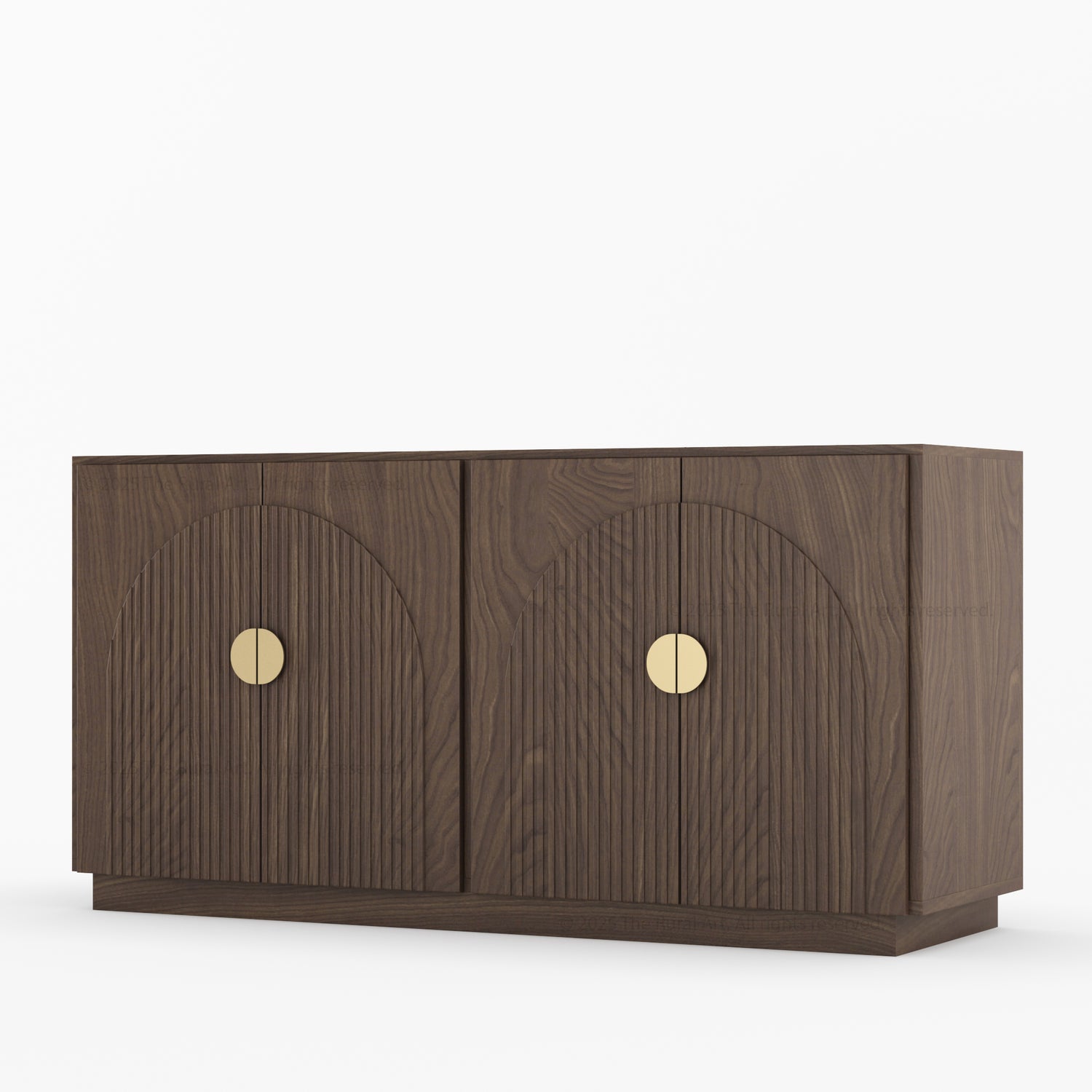 Clifton Fluted Arc-Front Solid Wood Wine Bar Sideboard