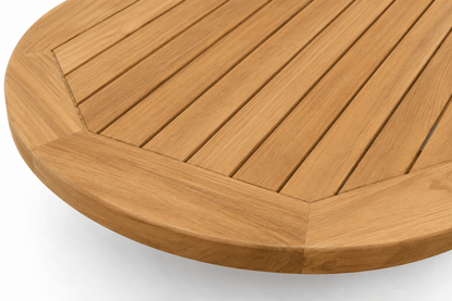 Palmer Solid Teak Wood Extendable Oval Dining Table with Butterfly Leaf &amp; Trestle Base