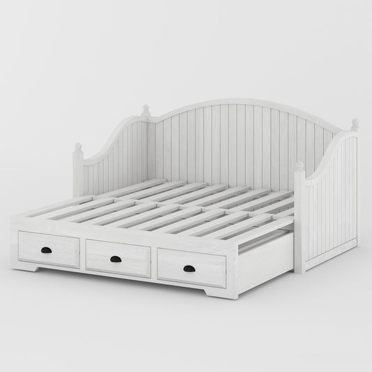Thionville Twin Solid Wood 3 Drawers Trundle Daybed