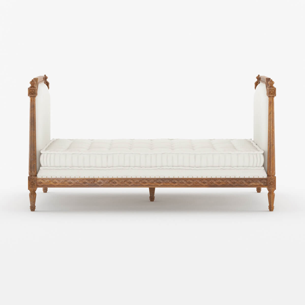 Menifee Solid Wood Vintage French Upholstered Twin Daybed