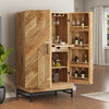 Brunswick Rustic Solid Wood Industrial Style Tall Bar Cabinet