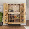 Brunswick Rustic Solid Wood Industrial Style Tall Bar Cabinet