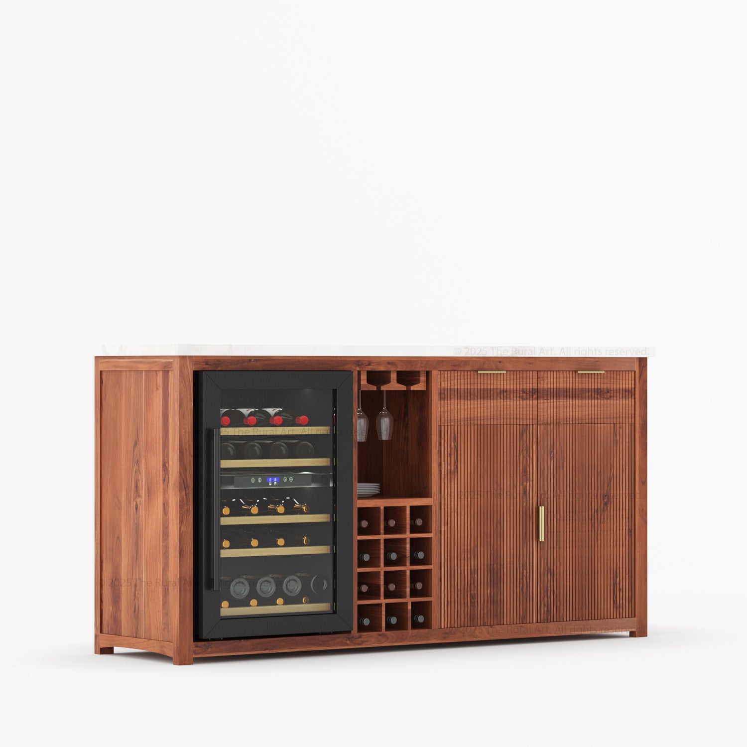 Sonoma Modern Black Bar Cabinet with Mini Fridge Space