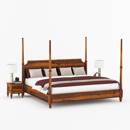 Dothan Heirloom Four-Poster Solid Wood Bed with Sculpted Posts