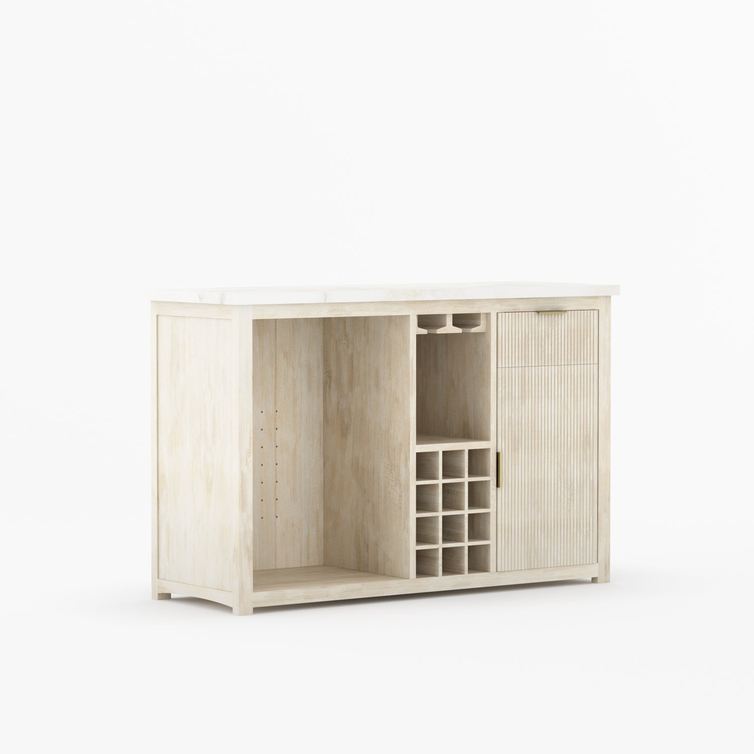 Sonoma Modern Black Bar Cabinet with Mini Fridge Space