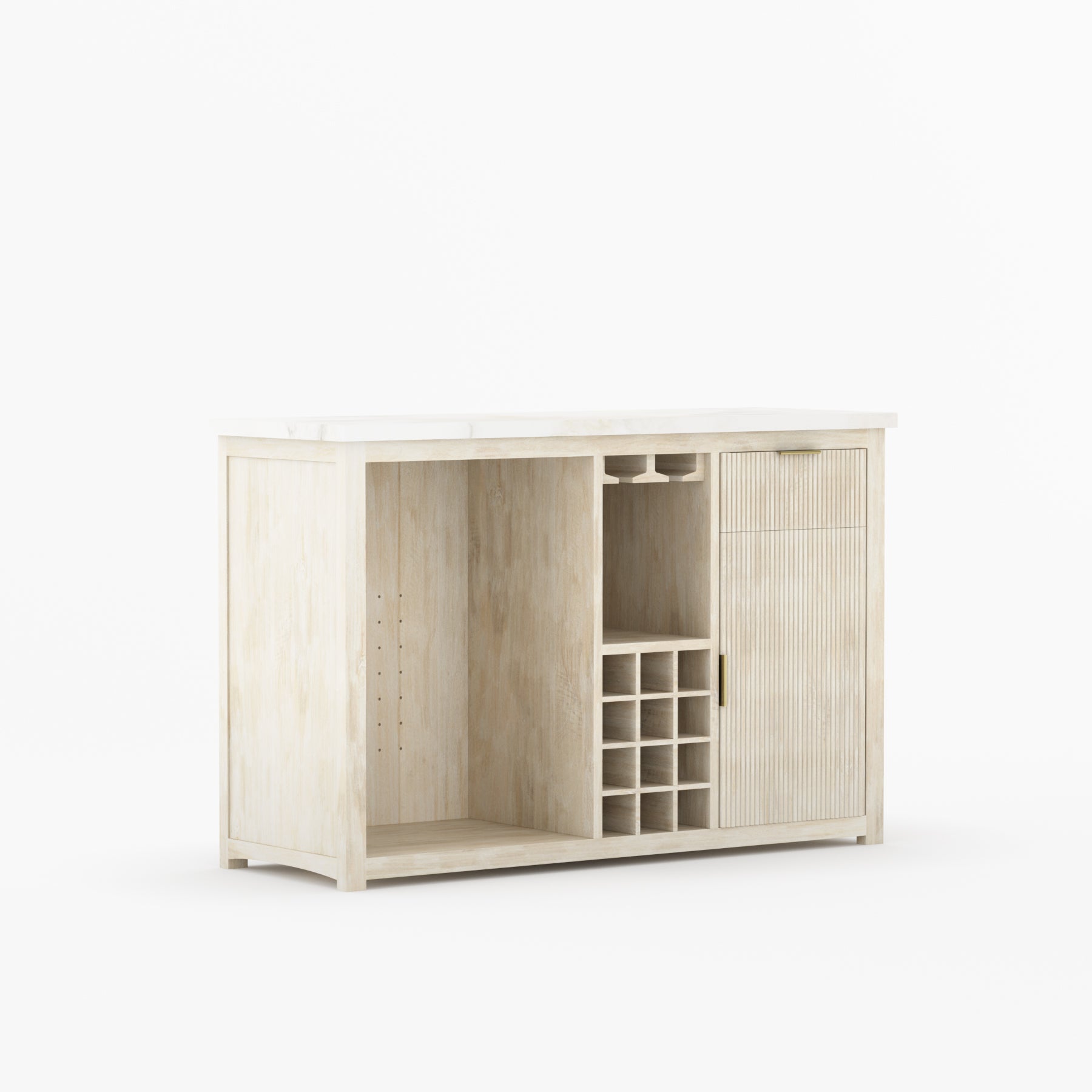 Sonoma Modern Black Bar Cabinet with Mini Fridge Space