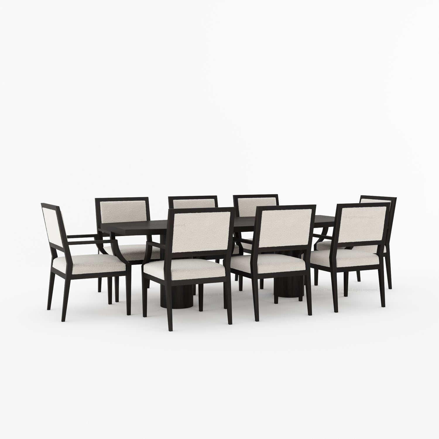 Winslow Solid Wood Oval Dining Table Set with Upholstered Chairs