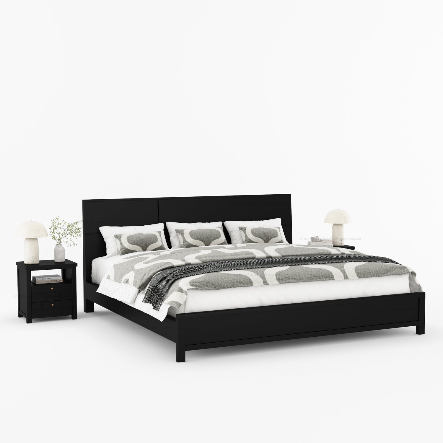 Princeton Bedroom Collection with Geometric Wood Detailing