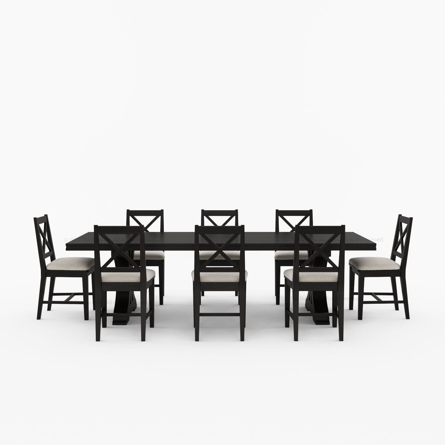 Sherman Solid Wood Black Dining Table and Chair Set for 4, 6, 8, 10, 12 People