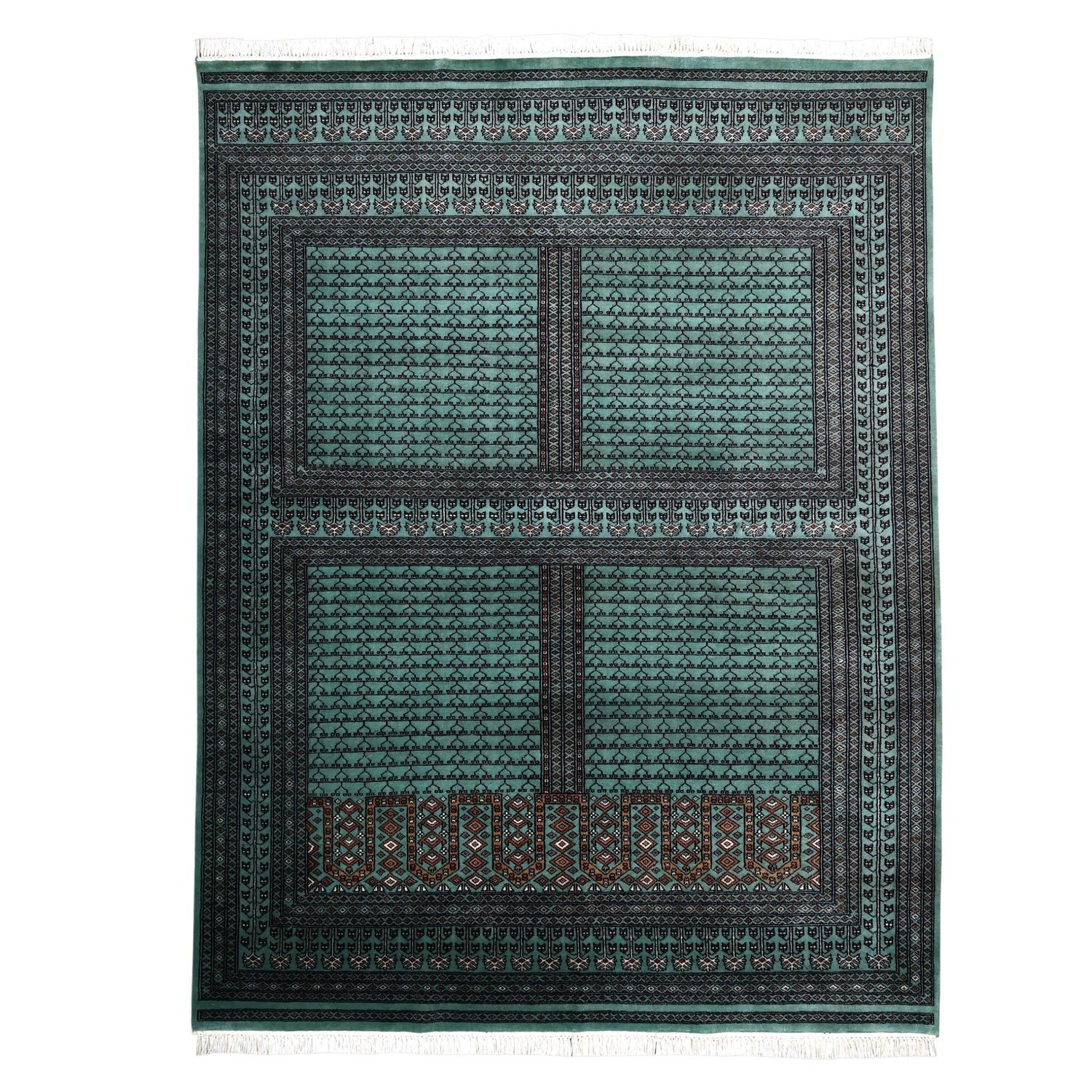 Aspen Hand-Knotted Wool Tribal Rug – Sage Green &amp; Charcoal | Medium Pile Mild Soft Finish
