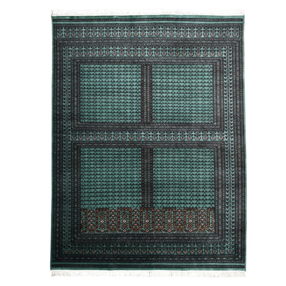 Aspen Hand-Knotted Wool Tribal Rug – Sage Green &amp; Charcoal | Medium Pile Mild Soft Finish