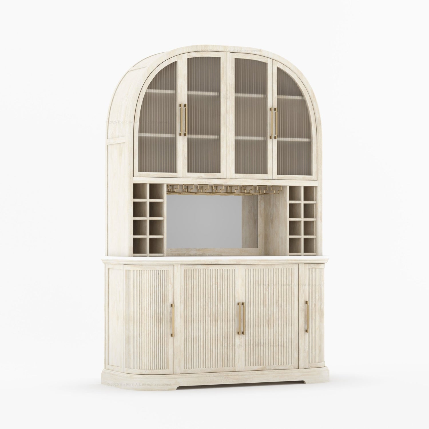 Tuscany Arched Wine Bar Cabinet with Makrana Marble