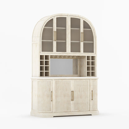 Tuscany Arched Wine Bar Cabinet with Makrana Marble