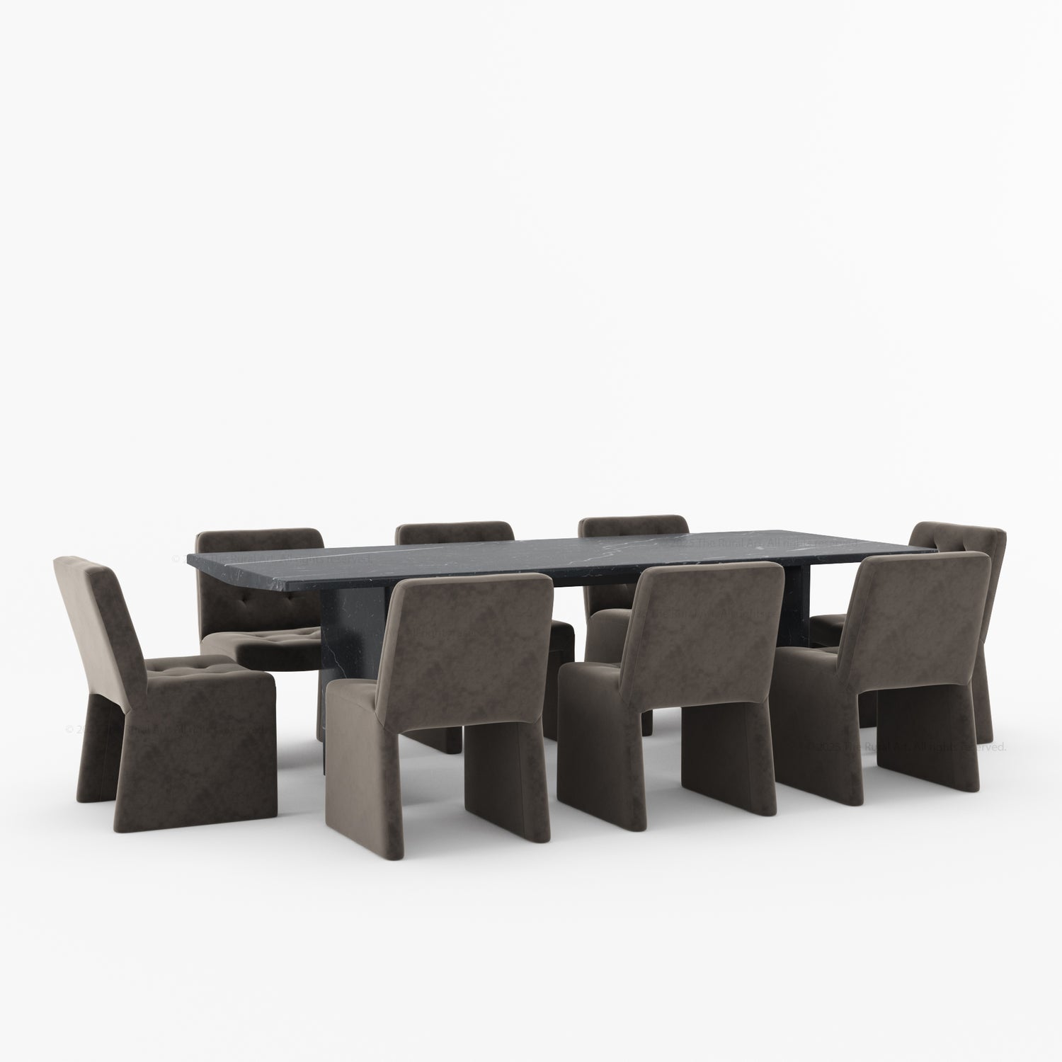 Sylacauga Architectural Noir Marble Dining Table