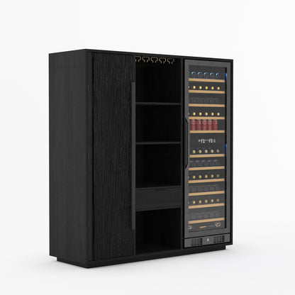 Myers Grand Modern Solid Wood Wine Bar Cabinet with Fridge Cutout