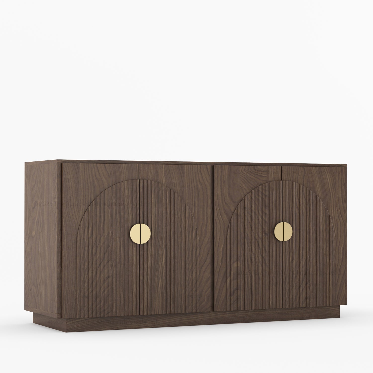 Clifton Fluted Arc-Front Solid Wood Wine Bar Sideboard