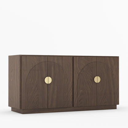 Clifton Fluted Arc-Front Solid Wood Wine Bar Sideboard