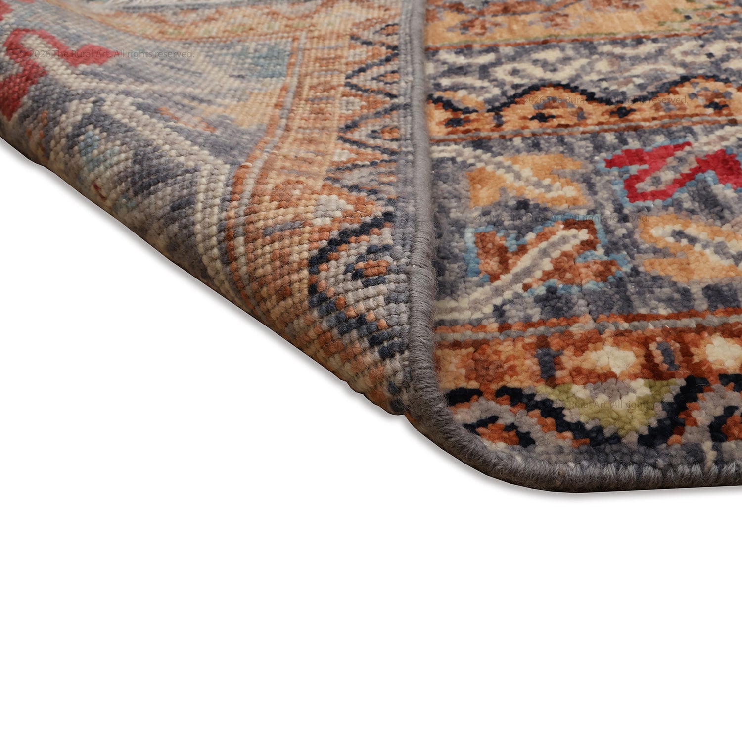 Tuscany Geometric Vintage Oushak Hand-Knotted Wool Rug