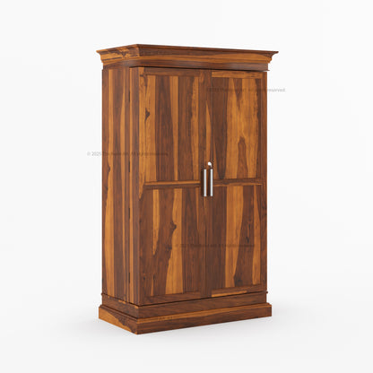 Melinda Solid Wood Bar Cabinet with Storage &amp; Wine Rack