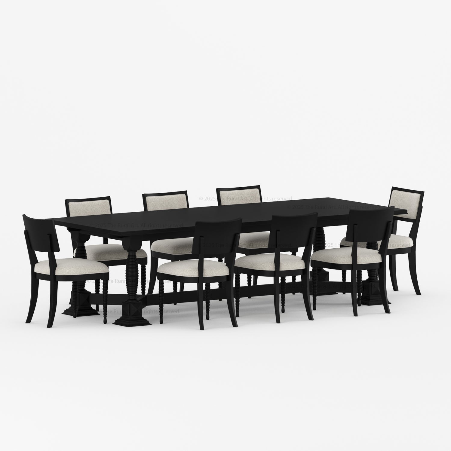 Monterey Solid Wood Dining Table &amp; Upholstered Chair Set