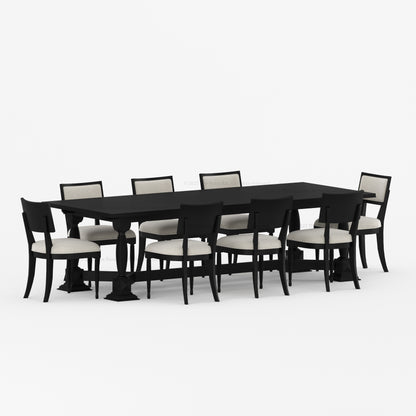 Monterey Solid Wood Dining Table &amp; Upholstered Chair Set