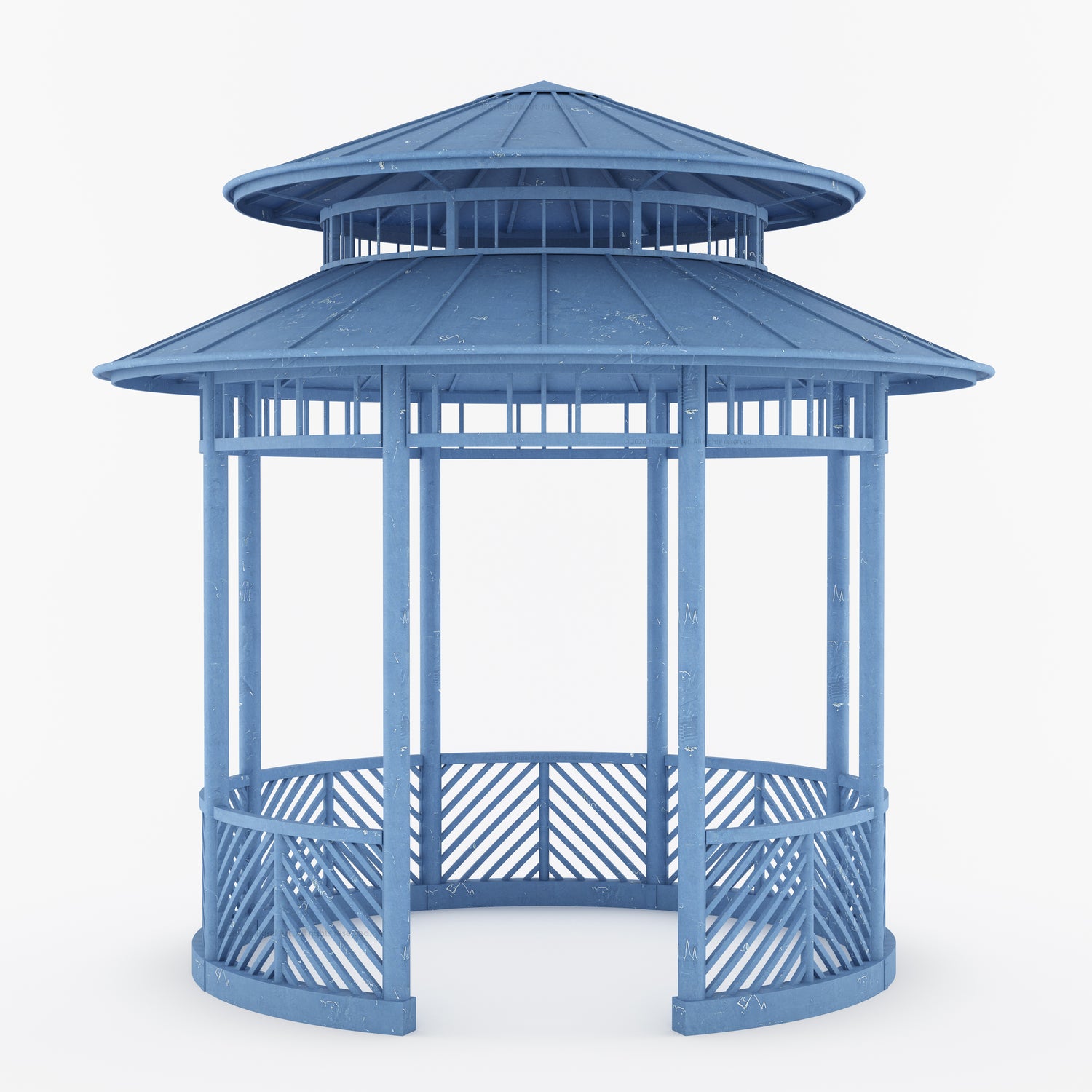 Portsmouth Double-Tier Estate Pavilion Wrought Iron Garden Gazebo