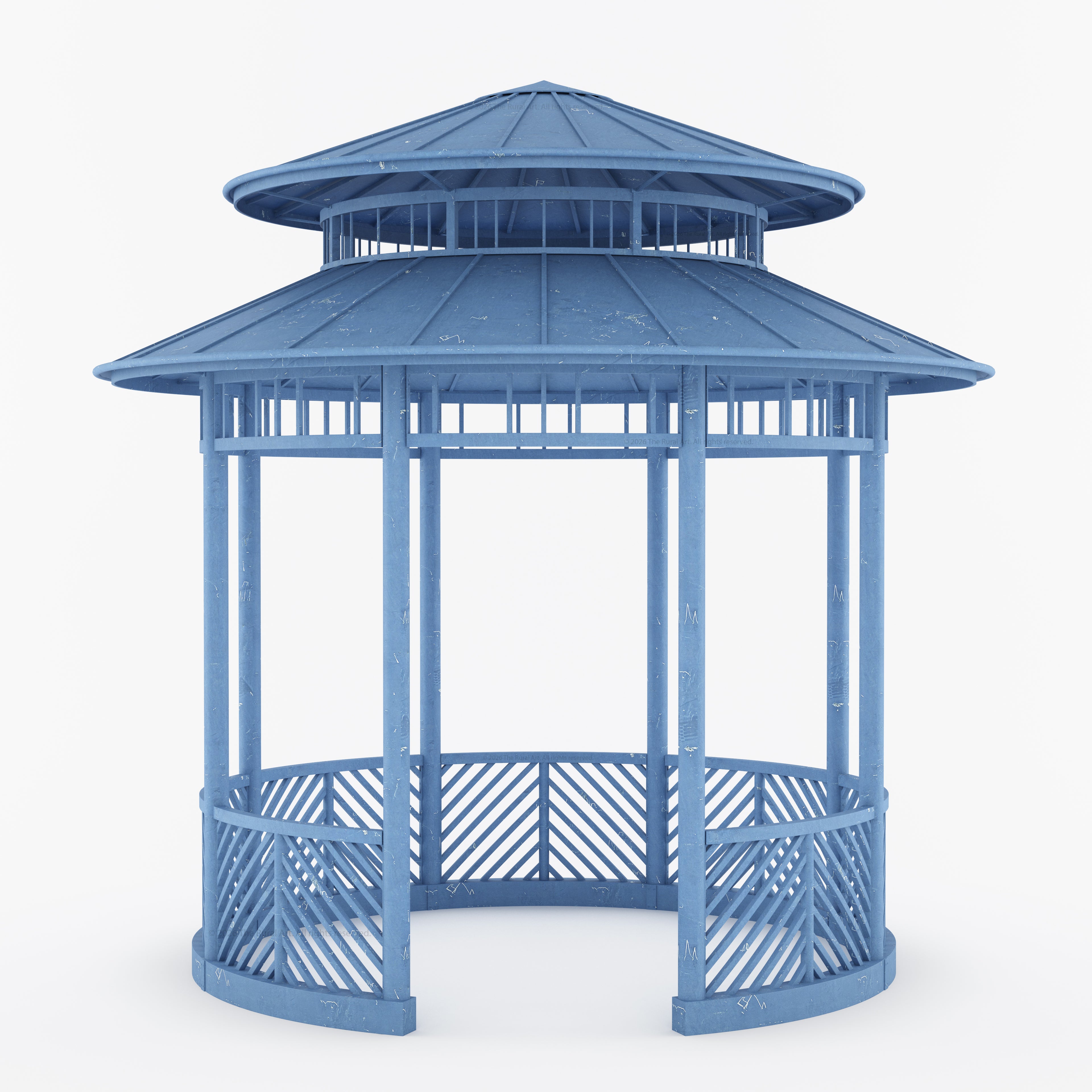 Portsmouth Double-Tier Estate Pavilion Wrought Iron Garden Gazebo
