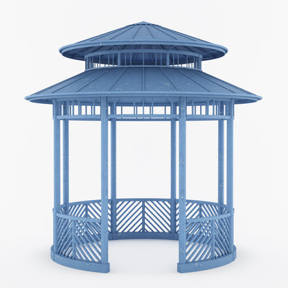 Portsmouth Double-Tier Estate Pavilion Wrought Iron Garden Gazebo