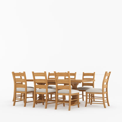 Goldfield Classic Solid Wood Dining Table &amp; Ladder Back Chair Set