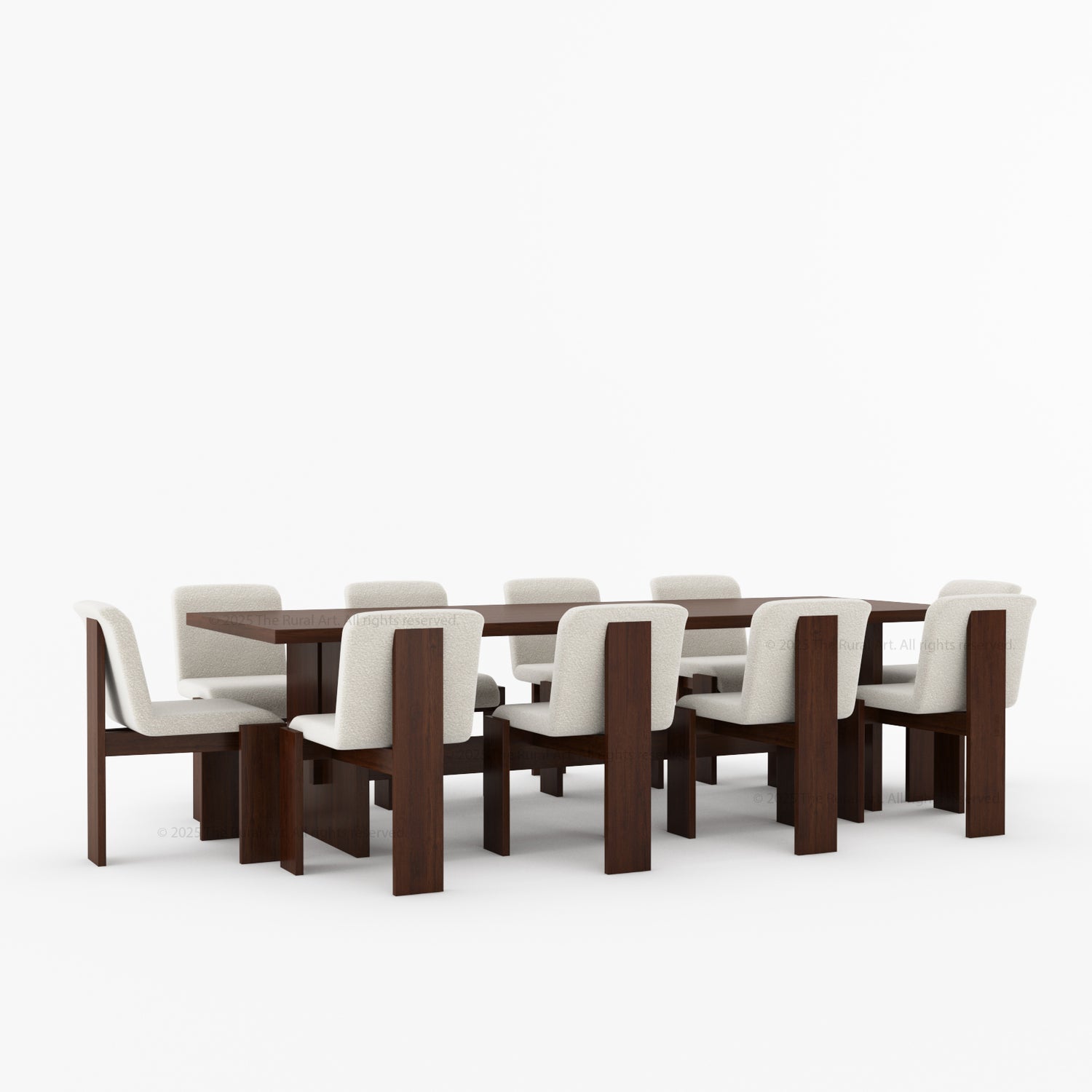 Marion Modern Slab-Leg Solid Wood Dining Table