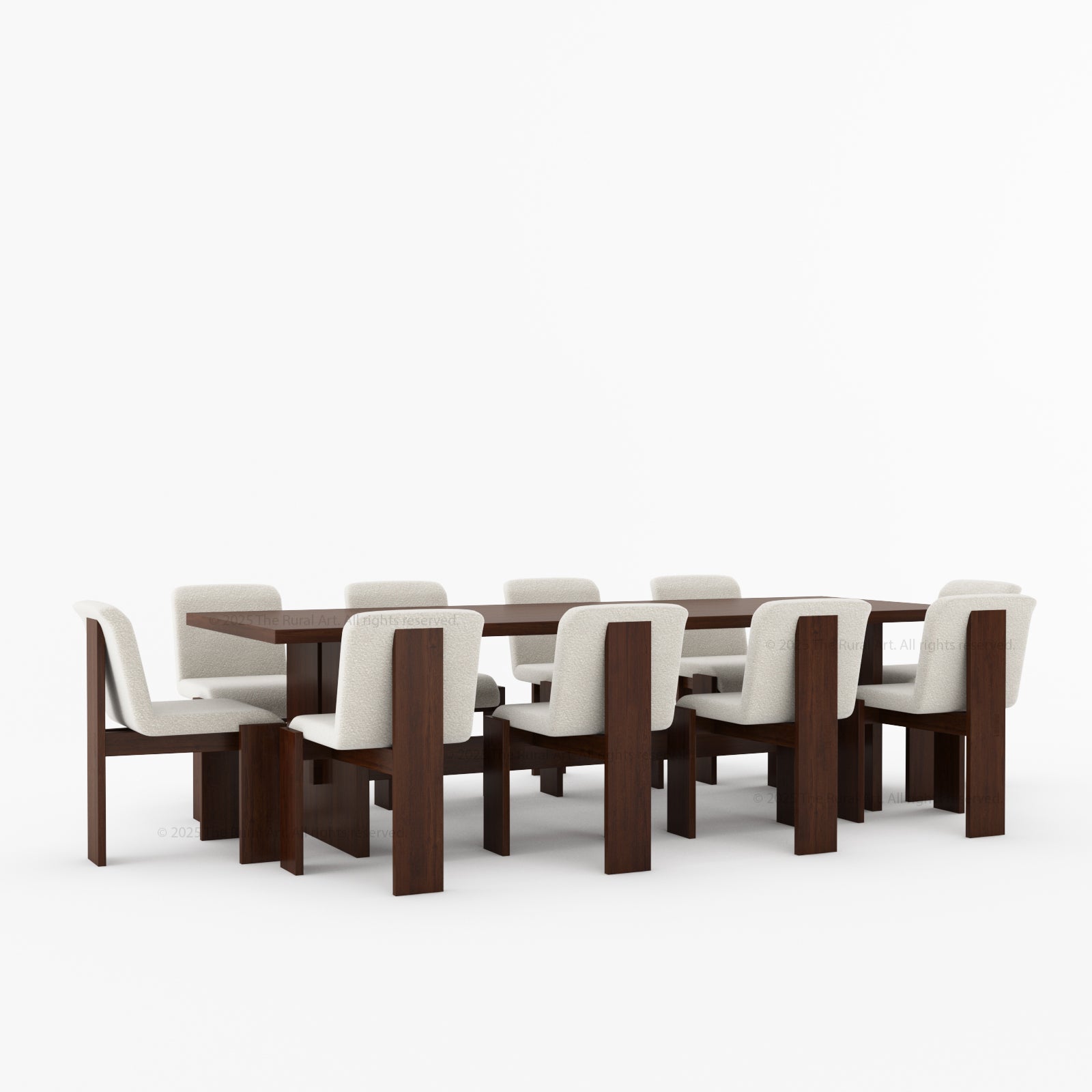 Marion Modern Slab-Leg Solid Wood Dining Table