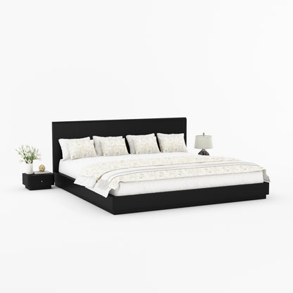 Auburn Solid Wood Pedestal Bed With Curved Edge Headboard