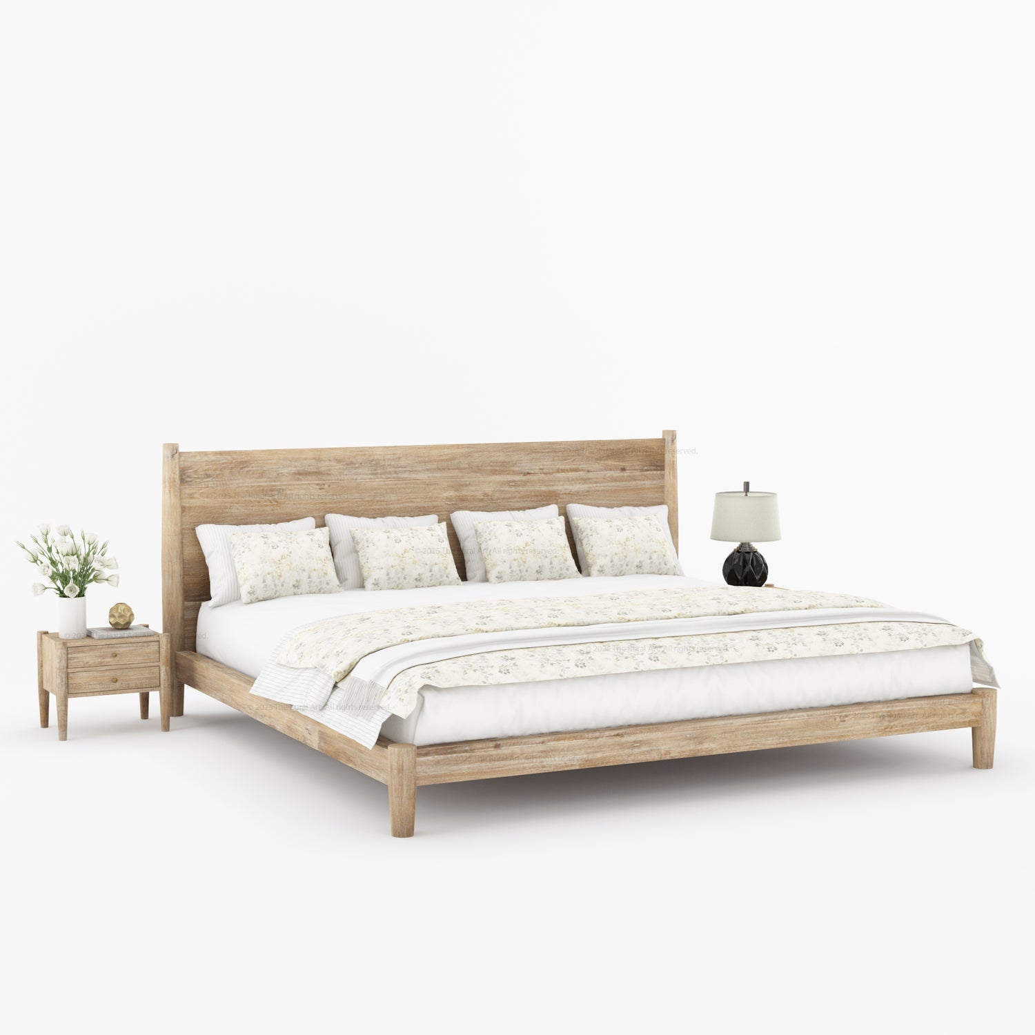 Searcy Solid Wood Platform Bed with Headboard &amp; Slats