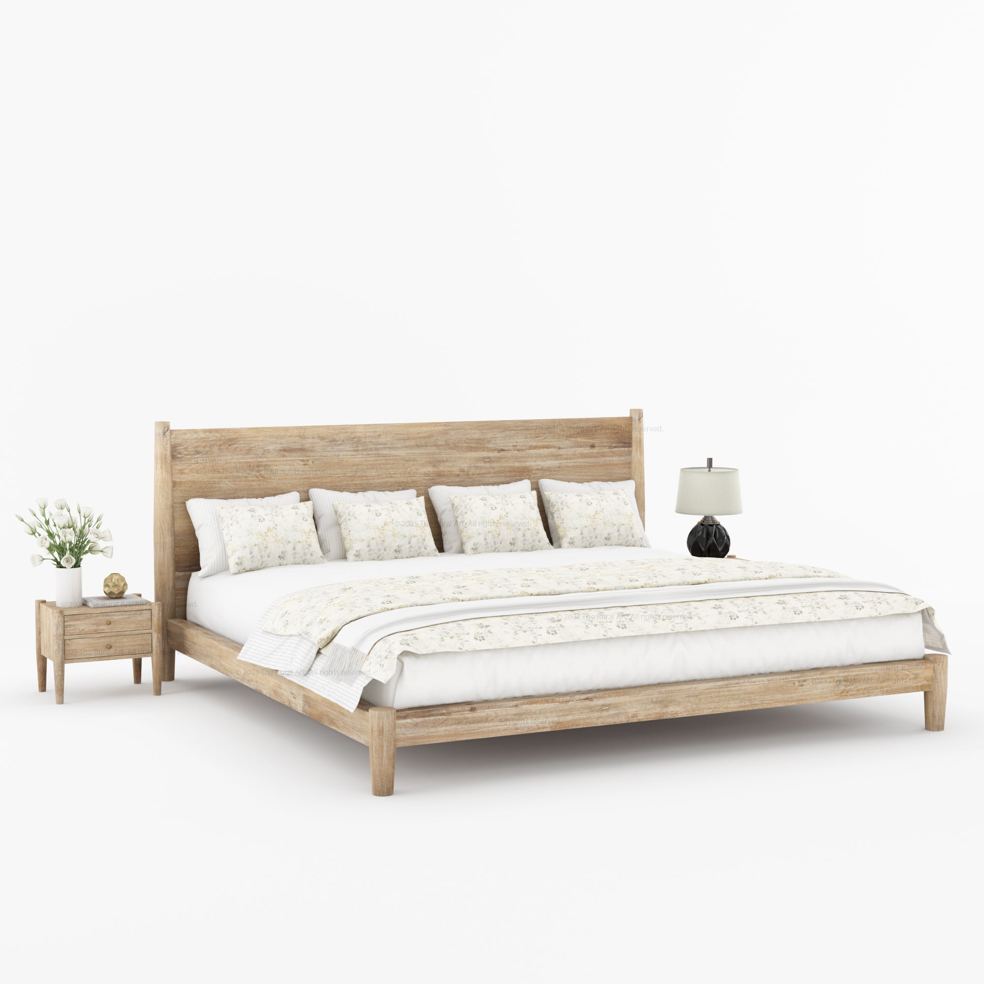 Searcy Solid Wood Platform Bed with Headboard &amp; Slats