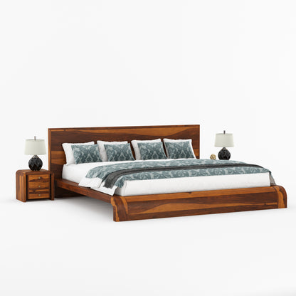 Stockton Solid Wood Curved Platform Bed