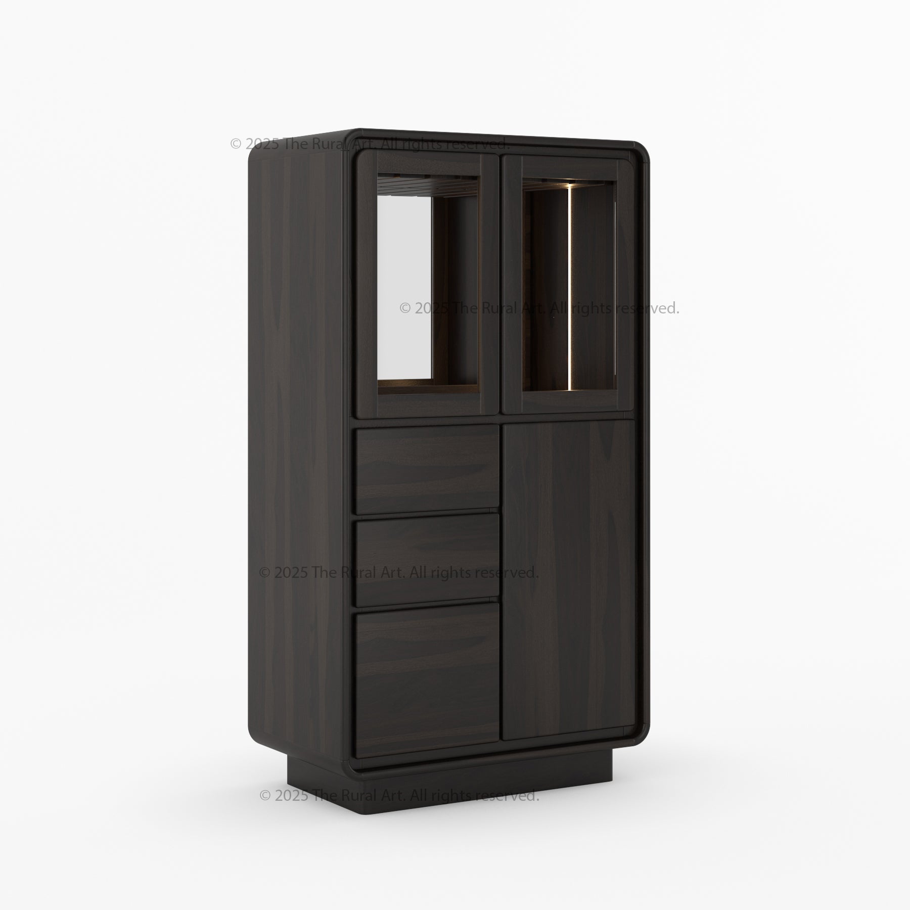 Bellevue Solid Wood Bar Cabinet with Dedicated Refrigeration Space