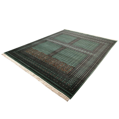 Aspen Hand-Knotted Wool Tribal Rug – Sage Green &amp; Charcoal | Medium Pile Mild Soft Finish