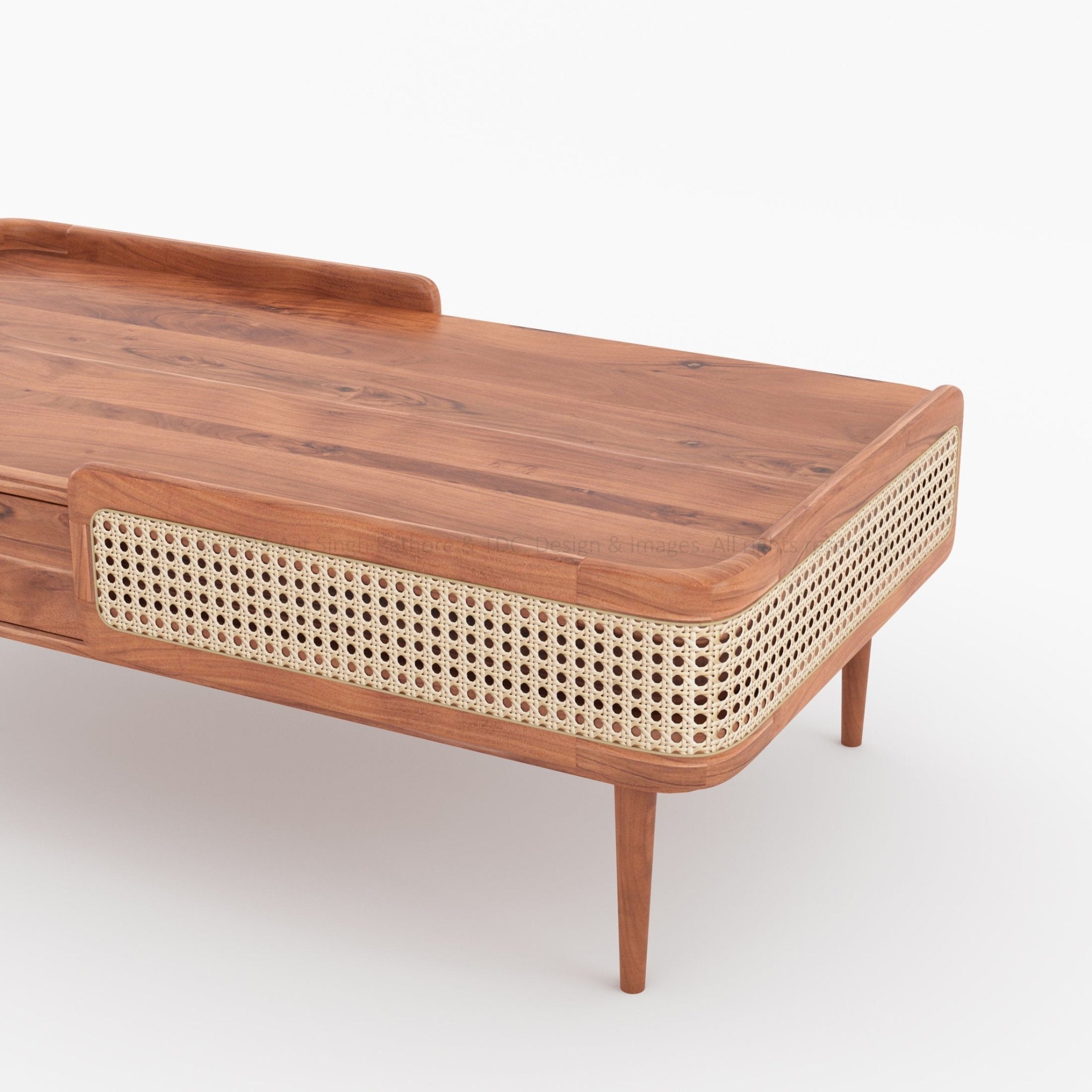 Wayne Rattan-Front Coffee Table with Storage Drawers