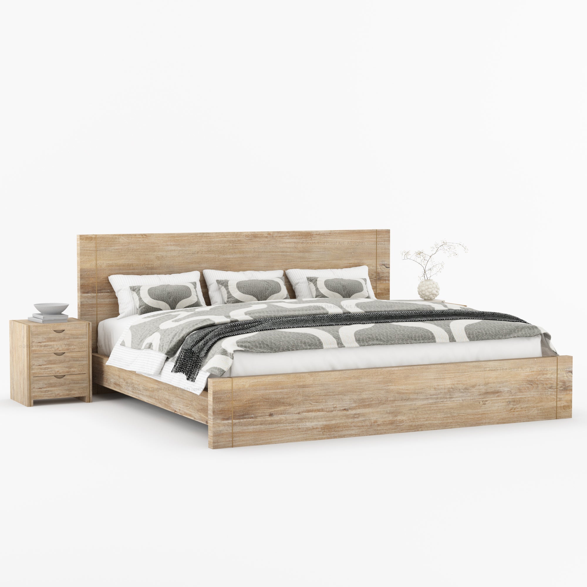 Branson Solid Wood Bedroom Collection with Brass Inlay Detailing
