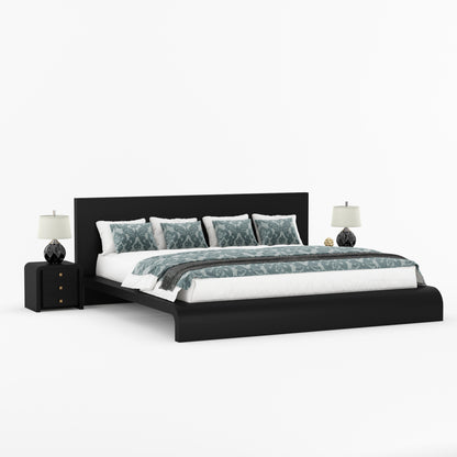 Stockton Solid Wood Curved Platform Bed