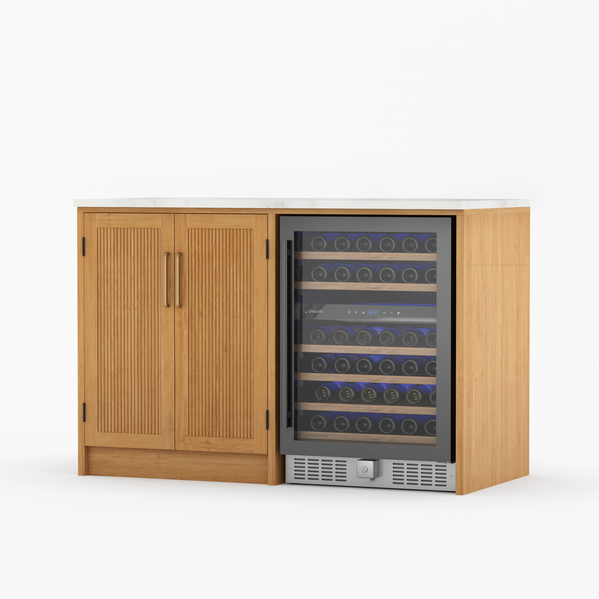 Fresno Modern Solid Wood Wine Bar Cabinet with Fridge Cutout