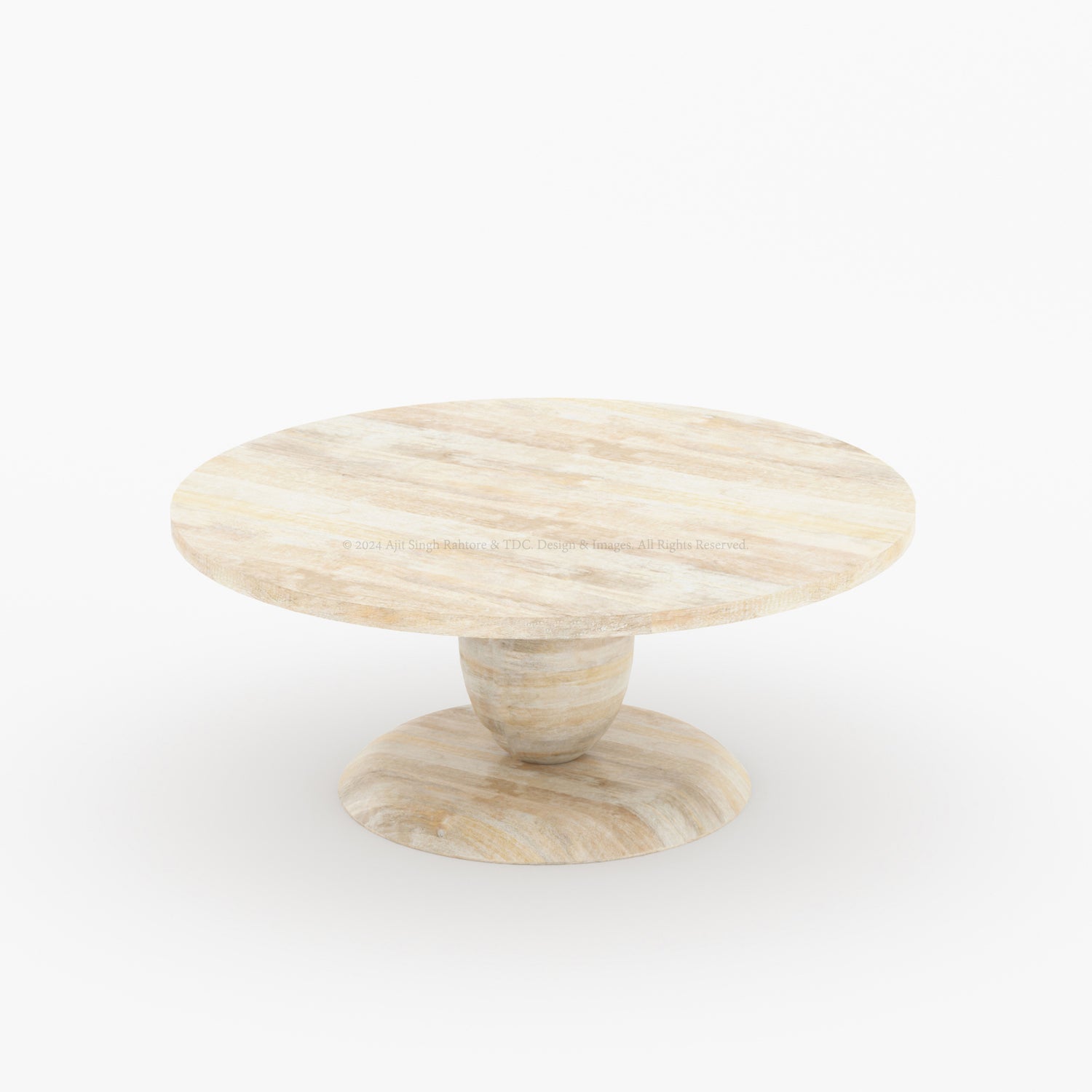 Camden Round Coffee Table with Oval Pedestal Base