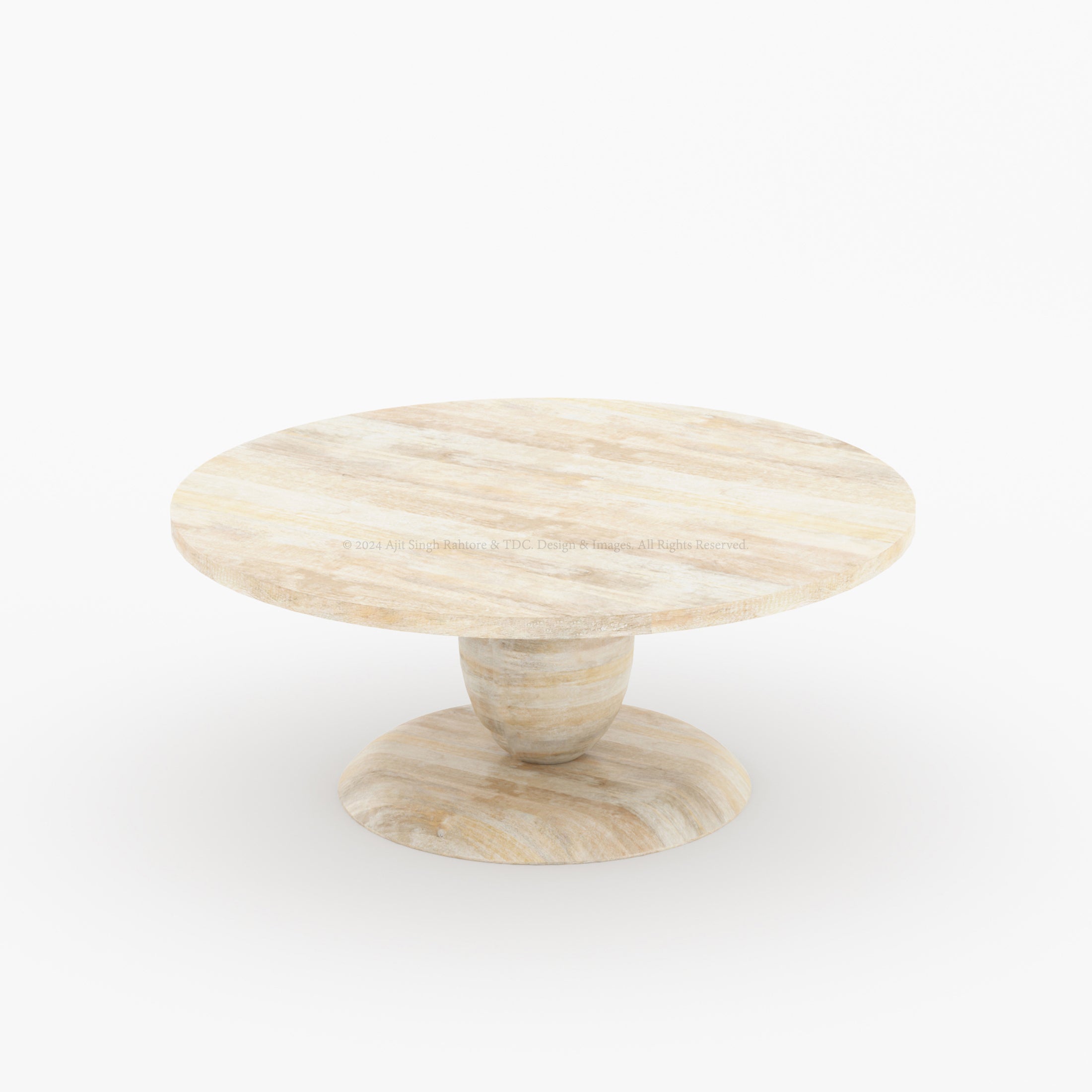 Camden Round Coffee Table with Oval Pedestal Base