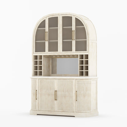Tuscany Arched Wine Bar Cabinet with Makrana Marble