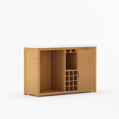 Sonoma Modern Black Bar Cabinet with Mini Fridge Space