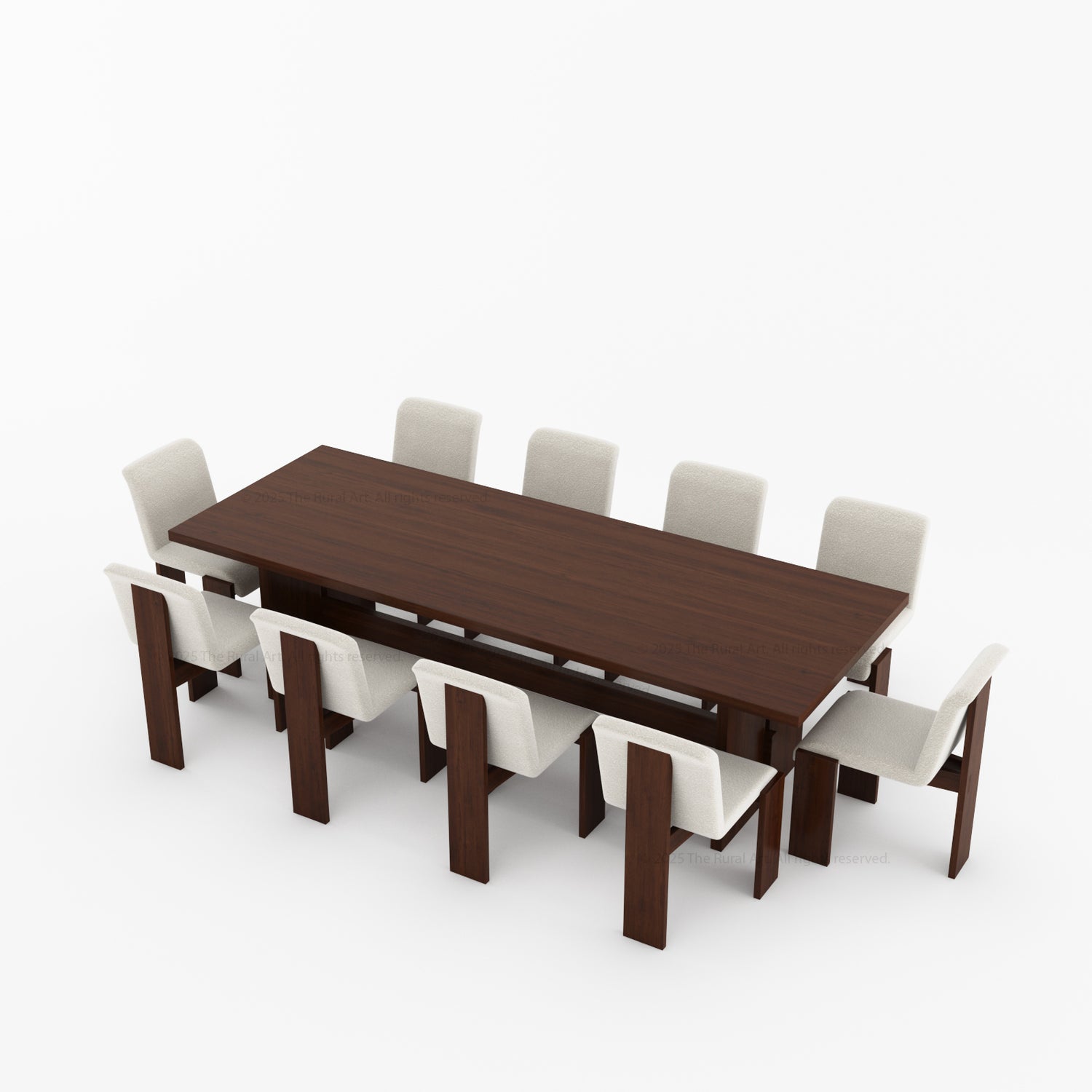 Marion Modern Slab-Leg Solid Wood Dining Table
