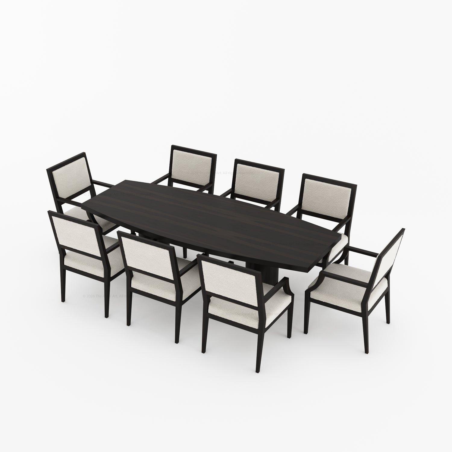 Winslow Solid Wood Oval Dining Table Set with Upholstered Chairs